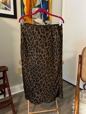 Banana Republic Leopard-Print Midi Skirt